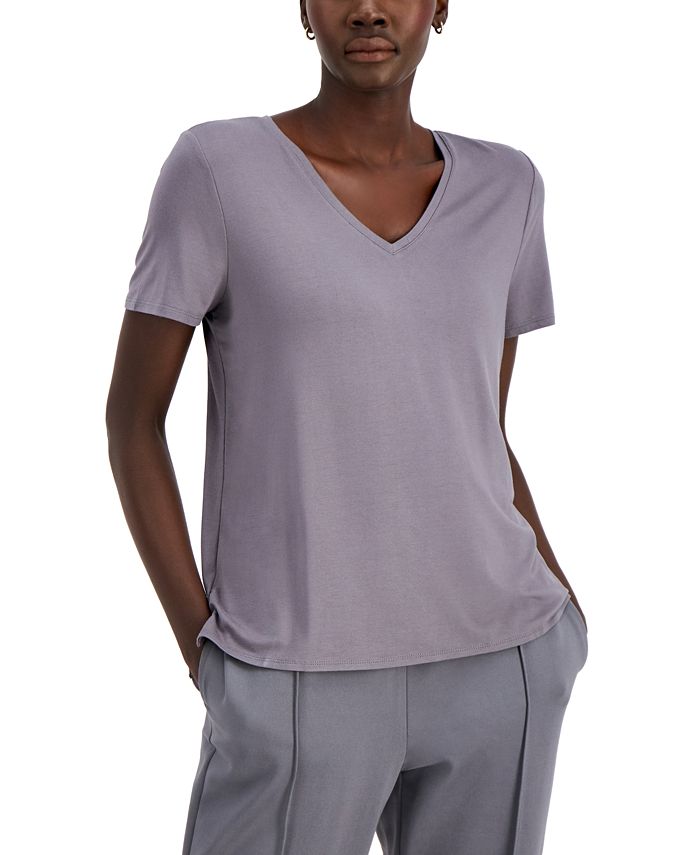 Alfani Women's V-Neck T-Shirt, Created for Macy's - Macy's
