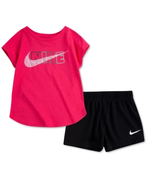 Nike Baby Girls 2-Pc Match Back Top & Mesh Shorts Set