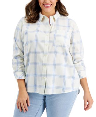macys plus size white blouses