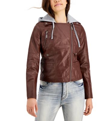 jou jou faux leather moto jacket