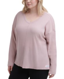 Plus Size Long-Sleeved Seamed Top