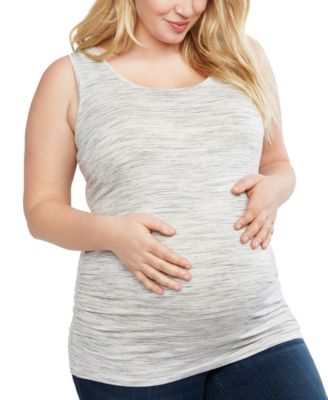 Motherhood Maternity - Plus Size Side-Ruched Scoop-Neck Maternity Tank Top
