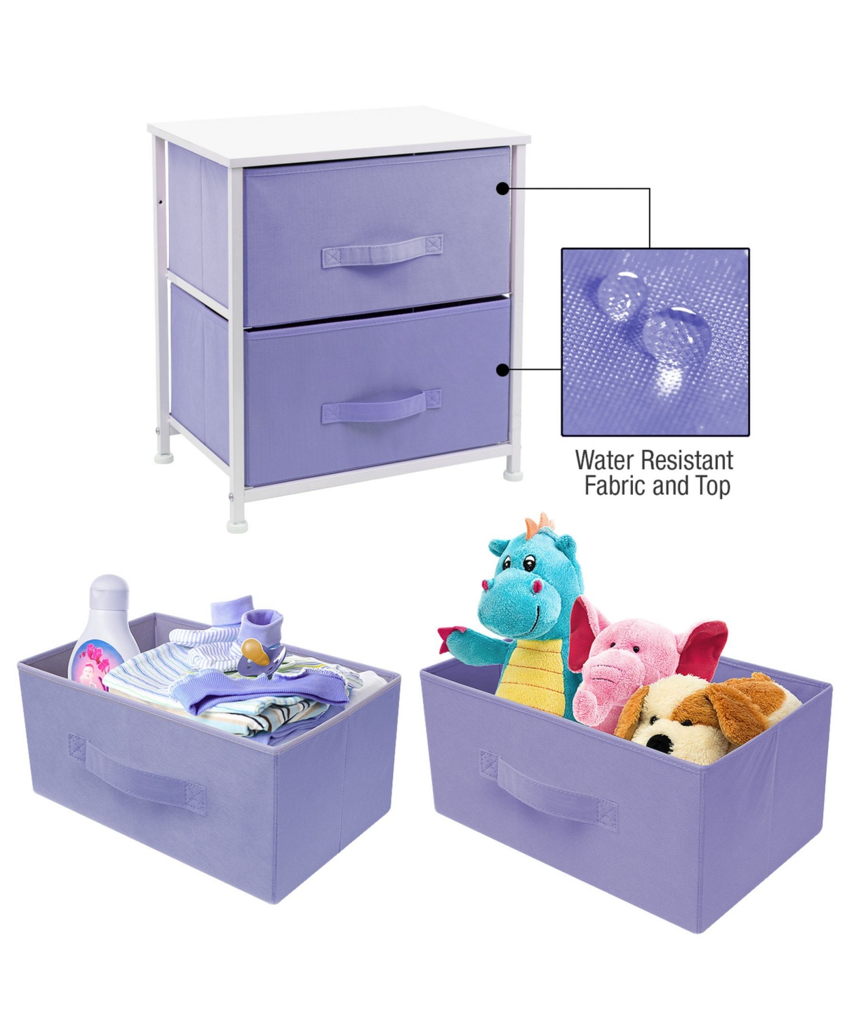Sorbus Nightstand with 2 Drawers