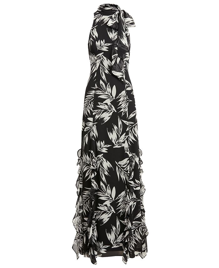 Lauren Ralph Lauren Botanical Print Evening Gown - Macy's