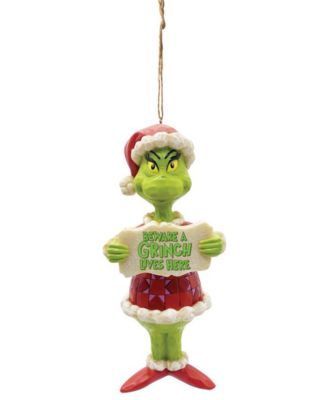 Jim Shore - Beware a Grinch Lives Here PVC Ornament