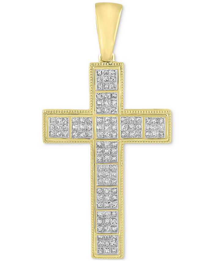 Macy's - Men's Diamond Cross Pendant (2-1/2 ct. t.w.) in 10k Gold