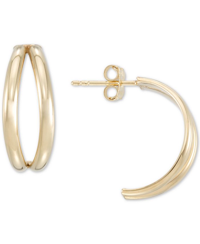 Macy's - Polished Banana Hoop Earrings in 10k Gold