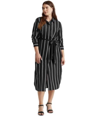 lauren ralph lauren belted striped dress