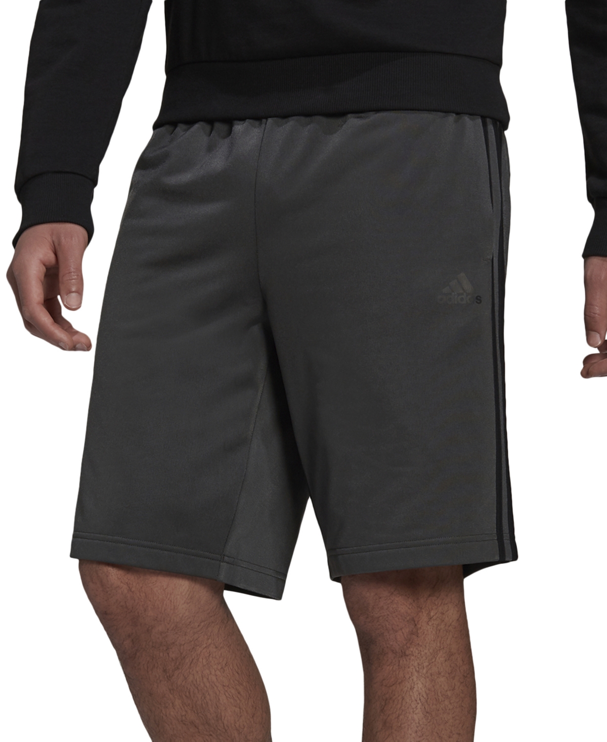 Shop Adidas Originals Men's Tricot Striped 10" Shorts In Dark Grey Heather,black