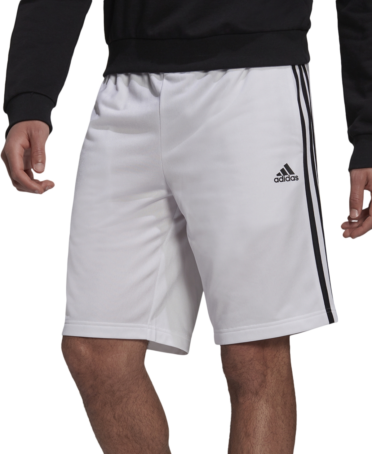 Adidas Originals Men's Tricot Striped 10" Shorts In White,black