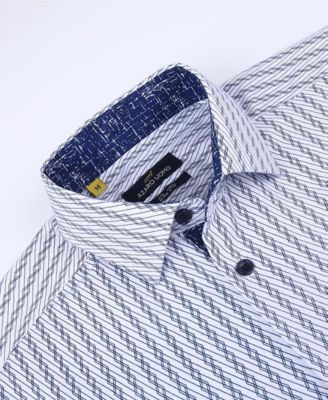 Men's Slim Fit Business Nautical Button Down Dress Shirt