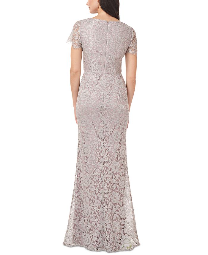 JS Collections Metallic Lace Gown - Macy's