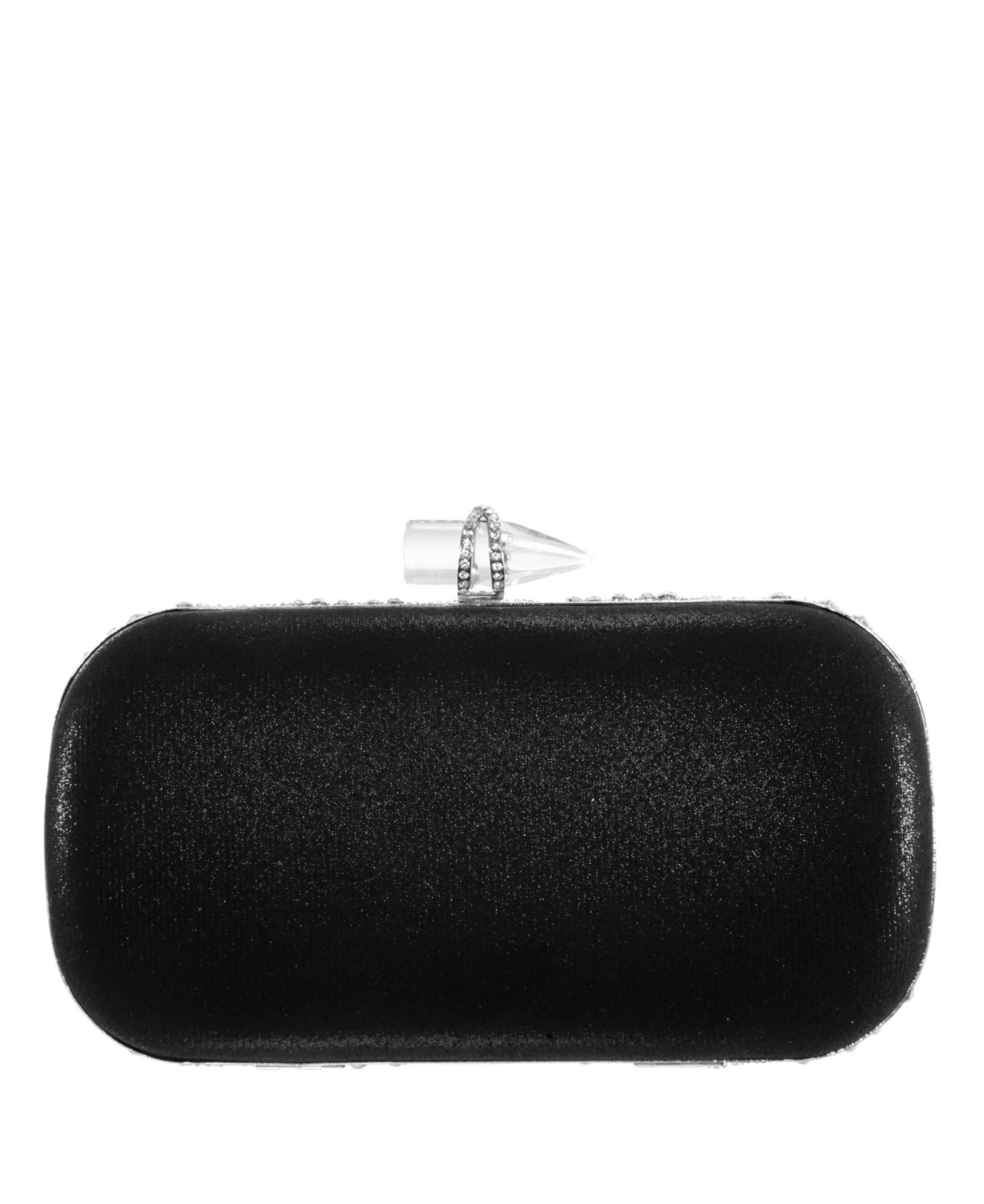 Женские клатчи Nina Crystal Embellished Minaudiere, цвет: Чёрный / Белый — фото 3
