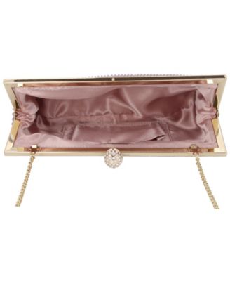 Women's Pleated Metallic Frame Clutch