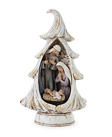 Holy Family in Tree Sculpture