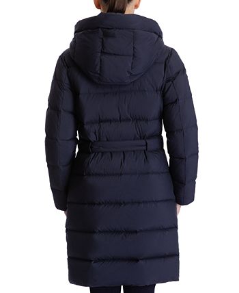 Michael Kors Women's Belted Hooded Down Puffer Coat, Created for Macy's ...