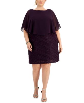 Connected Plus Size Overlay Sheath Dress - Macy's