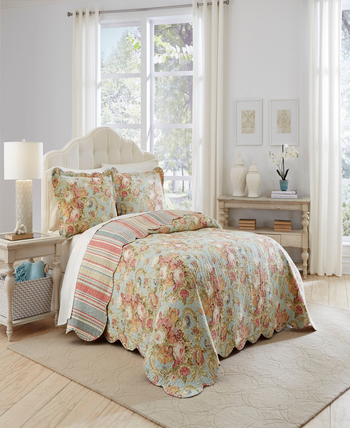 Waverly Spring Bling Bedspread Collection Bedding In Vapor