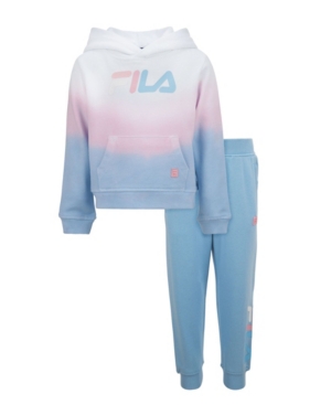 Little Girls Cropped Tie Dye Hoodie and Jogger Set