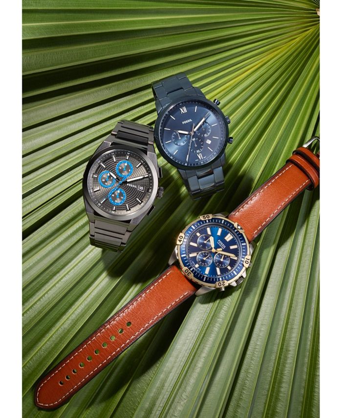 Fossil Men's Neutra chronograph movement, blue stainless steel bracelet