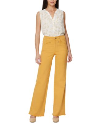 NYDJ - Teresa Wide-Leg Frayed-Hem Jeans