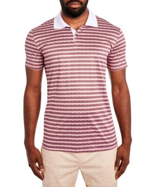 Tallia Men's Texture Stripe Polo