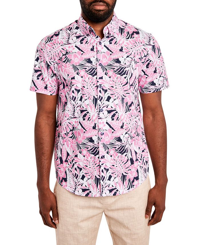 Tallia Men's Hawaiian Print Short Sleeve Shirt - Macy's