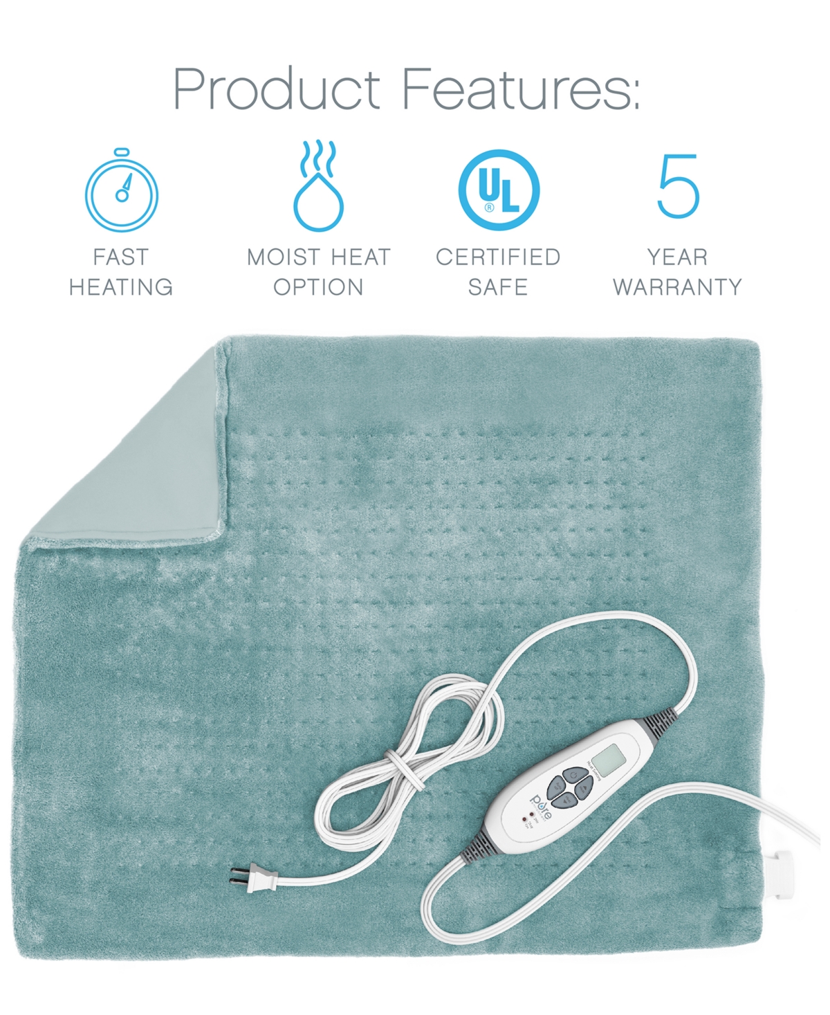 Pure Enrichment PureRelief Xxl Ultra-Wide Microplush Heating Pad