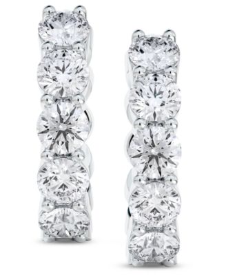 Diamond Extra Small Hoop Earrings (3/4 ct. t.w.) in 14k White Gold, 0.385"