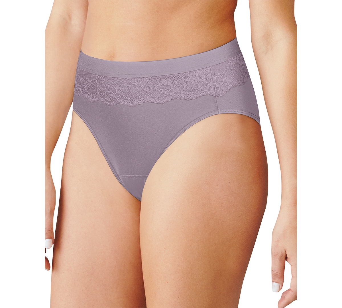 Women's Light Leak Protection Hi-Cut Brief Period Underwear DFLLH1 - Perfect Purple