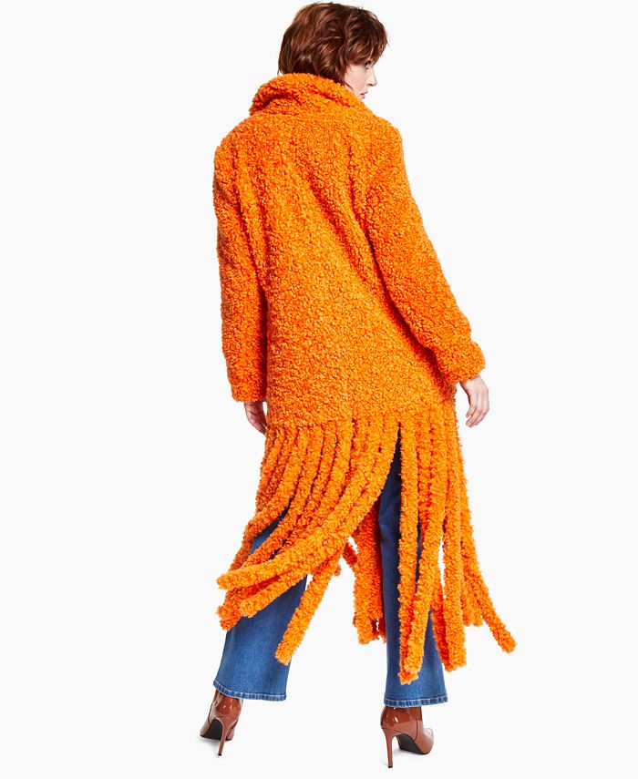 INC International Concepts FauxFur FringeTrimmed Coat, Created for Macy's & Reviews Coats