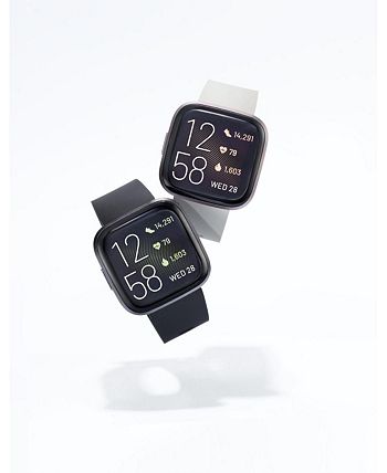 Fitbit - Women's Versa 2 Mist Gray Elastomer Strap Touchscreen Smart Watch 39mm
