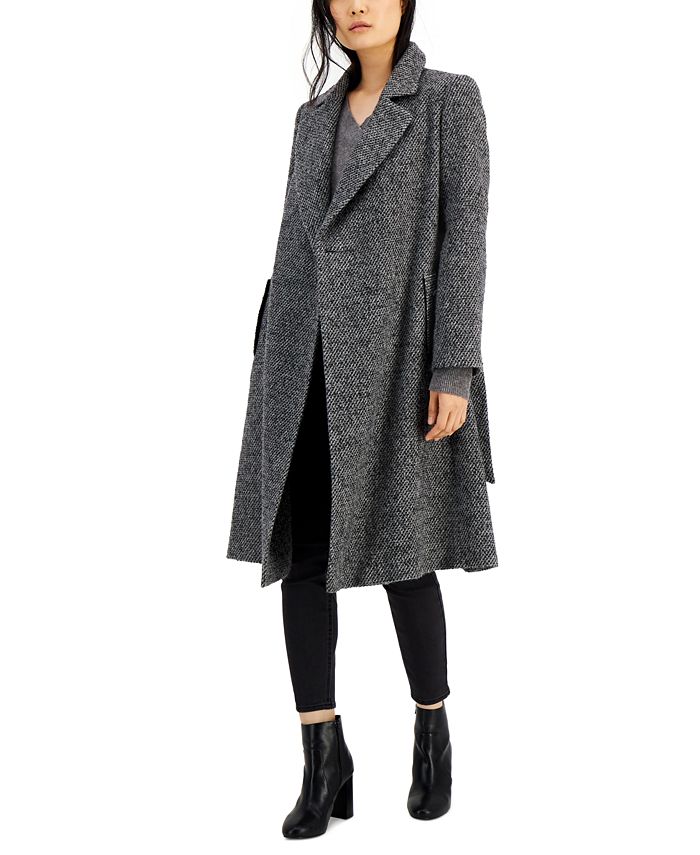 Sam Edelman Belted Tweed Wrap Coat, Created for Macy's & Reviews ...