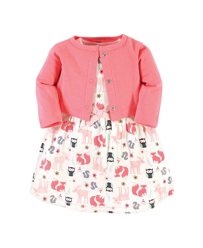 Hudson Baby Girls Cotton 2 Piece Dress and Cardigan Set Macy's