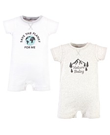 Baby Boys and Girls Organic Cotton Rompers, Set of 2