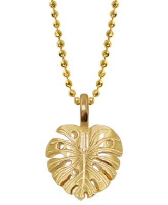 Alex Woo - 14K Yellow Gold  Mini X Wellness Monstera Leaf Pendant