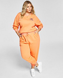 Trendy Plus Size French Terry Pull-On Jogger Pants, Created for Macy's