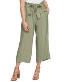 Wide-Leg Paperbag-Waist Pants