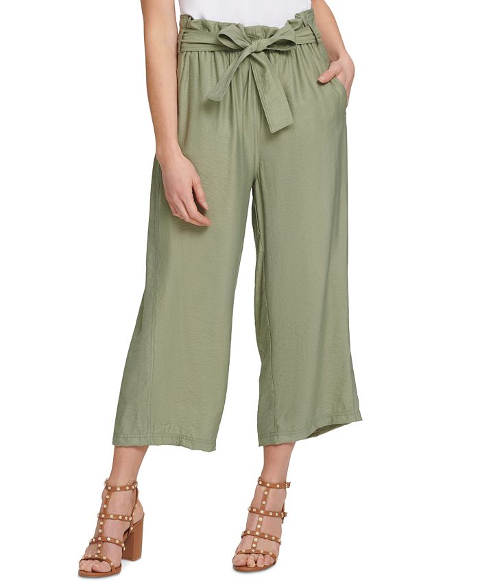 Paperbag waist wide new arrivals leg crop pants