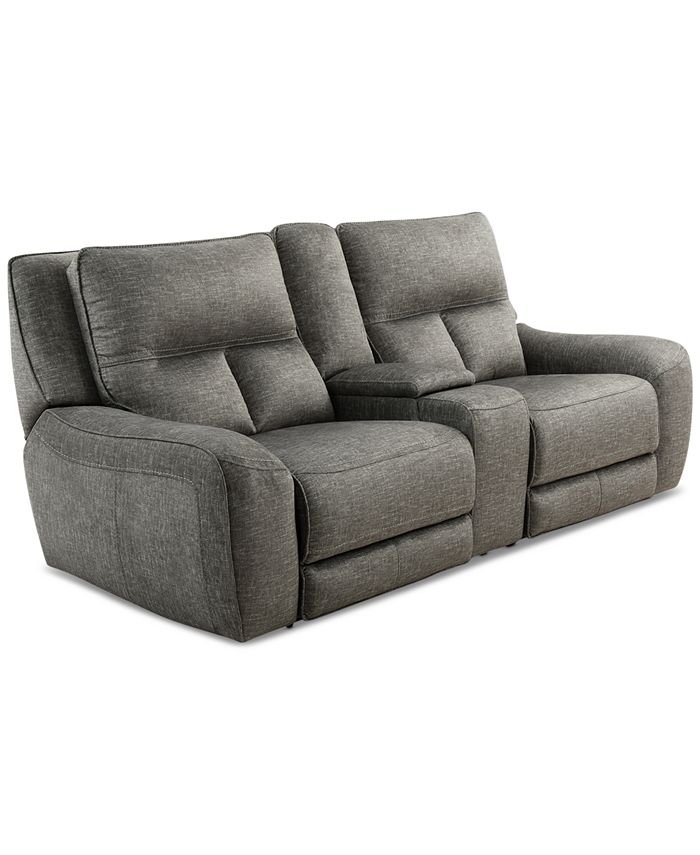 Furniture - Terrine 3-Pc. Fabric Sofa with 2 Power Motion Recliners and 1 USB Console