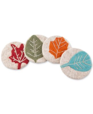 Thirstystone - Fall Leaves Felted Wool Coasters, Set of 4