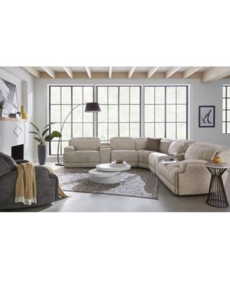 Sebaston 3-Pc. Fabric Sofa with 3 Power Motion Recliners, Created for Macy's