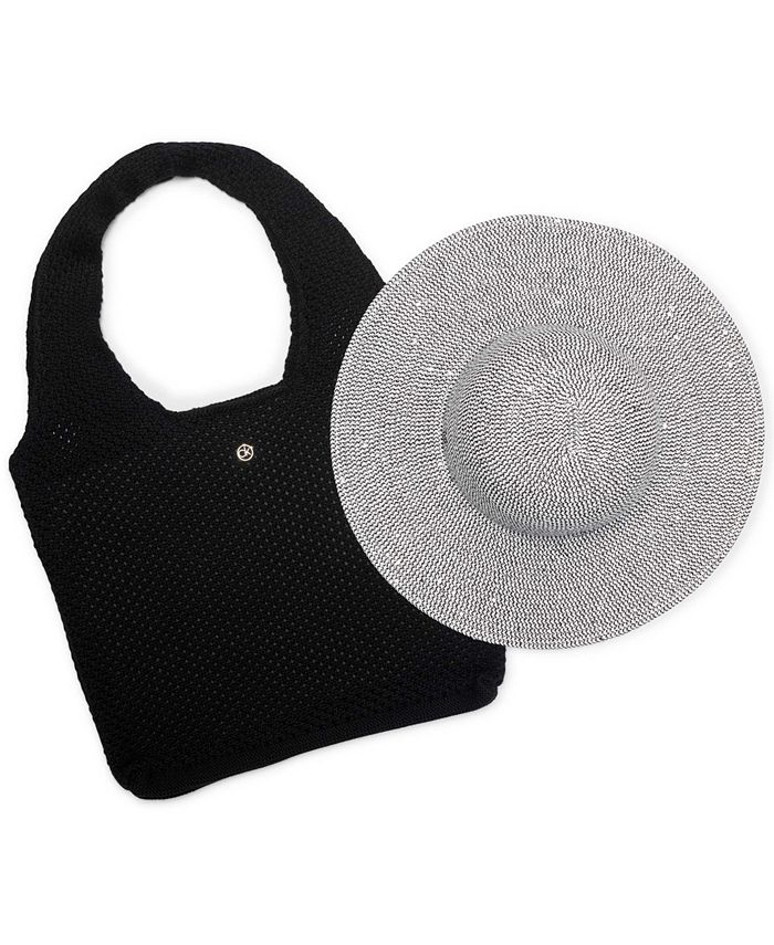 Calvin Klein Sequined Straw Hat & Tote Bag Gift Set & Reviews - Macy's