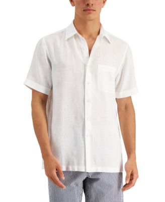 Club Room Men's 100% Linen Shirt, Created for Macy's & Reviews - Casual ...