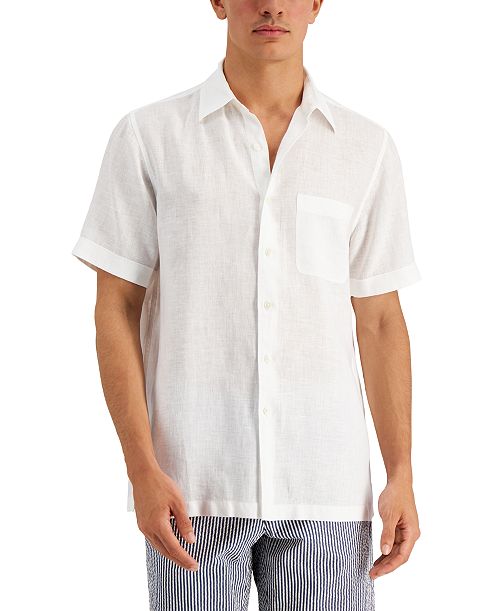 alfani Club Room Men's 100% Linen Shirt Created for Macy's Men's Fashion & Accessories