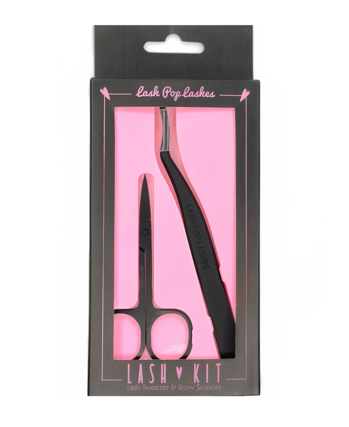 2-Piece Lash Kit: Lash Tweezer & Brow Scissors Kit - Black