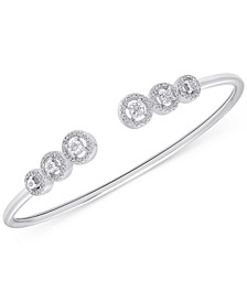 Diamond Multi-Halo Cuff Bangle Bracelet (1/4 ct. t.w.) in Sterling Silver, Created for Macy's