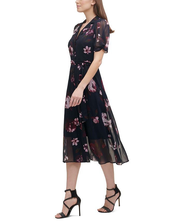 DKNY Printed Belted Shirtdress & Reviews - Dresses - Women - Macy's