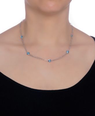 Swiss Blue Topaz Paperclip Link 18" Statement Necklace (4 ct. t.w.) in Sterling Silver (Also in Amethyst & Citrine)