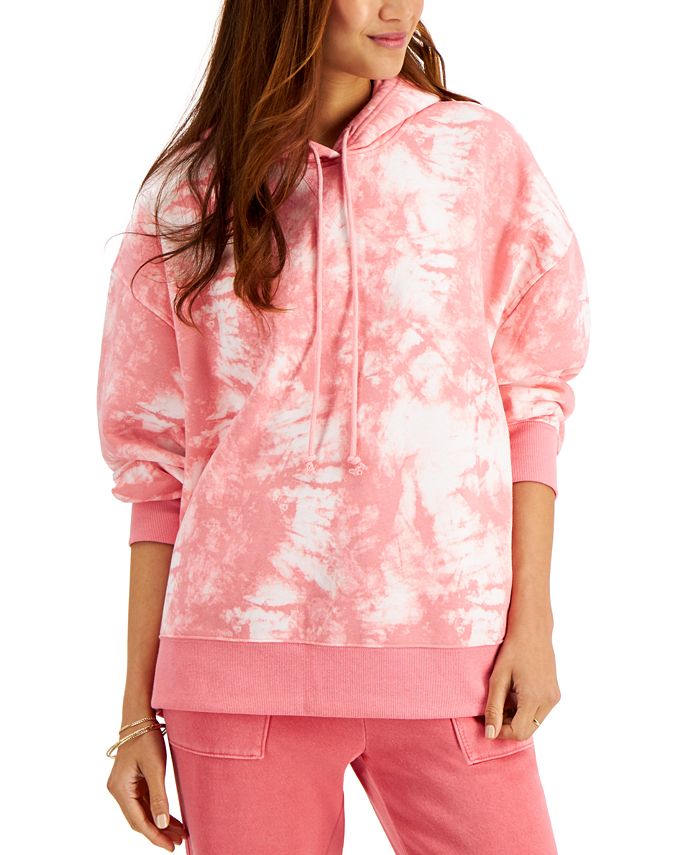 Style & Co Tie Dye Boyfriend Hooded Sweatshirt, Created for Macy's Macy's